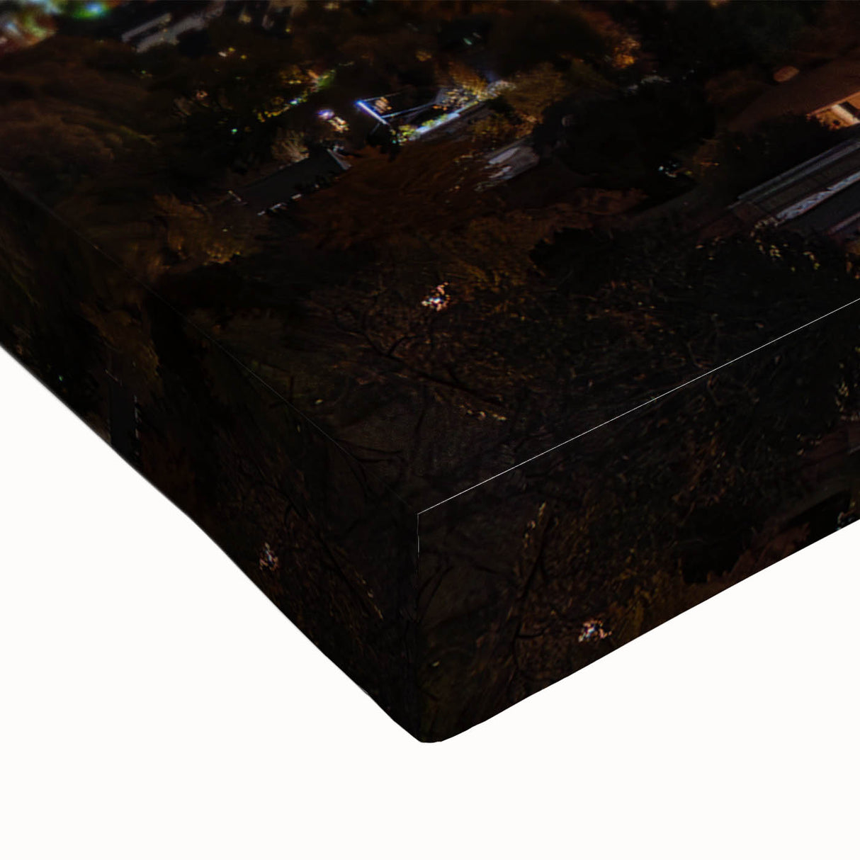 Black and white landscape art painting of Salt Lake City on stretched canvas, suitable for bedroom wall decor.