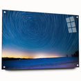 Acrylic print of a serene Vermont landscape in muted green and blue tones, suitable for bedroom or dining room decor.