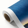 Art deco poster of Vermont scenery in muted green and blue tones on rolled canvas, ideal for nursery wall art.