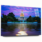 Acrylic print of Washington D.C. Capitol in muted colors, ideal for bedroom or dining room art.