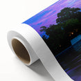 Art Deco style poster of the Washington DC Capitol in muted colors on rolled canvas.