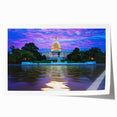 Washington DC Capitol building in muted gray tones on rolled print, ideal for art wall dining room.