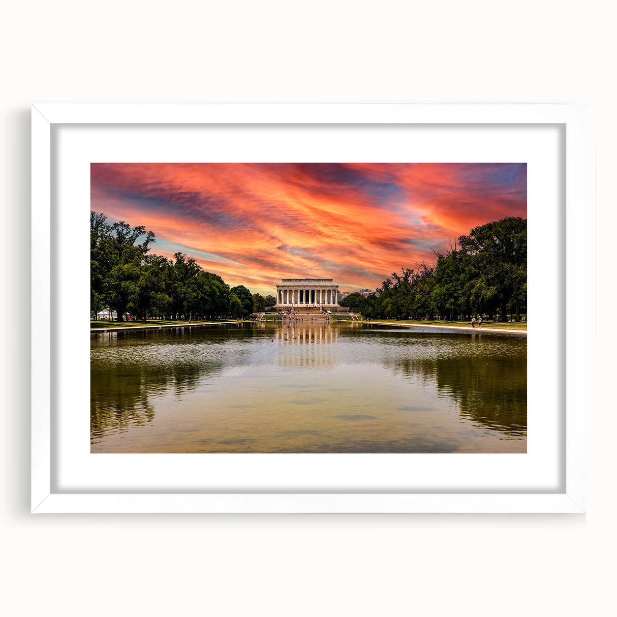 Abstract art print of Washington D.C. with muted tones on a framed canvas, ideal for dining room decor.