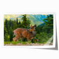Extra large rolled print depicting the Olympic Mountains in pastel shades, ideal for art wall dining room or bathroom.