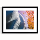 Abstract art print of Seattle skyline in vibrant colors on a textured, extra large canvas, ideal for living room decor.