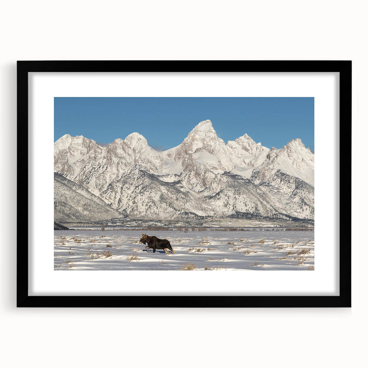 Colorful abstract art print of the Grand Tetons, in vibrant hues on a textured, extra large canvas.