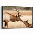 Black and white vintage poster art of Yellowstone landscape on framed canvas, suitable for bedroom decor.