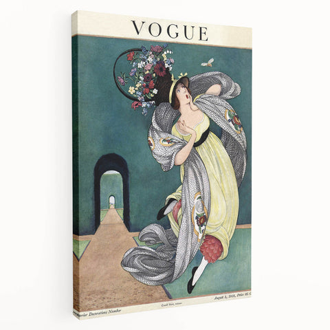 Vintage Vogue Illustration - Floral Hat 1918 Fashion Art Print