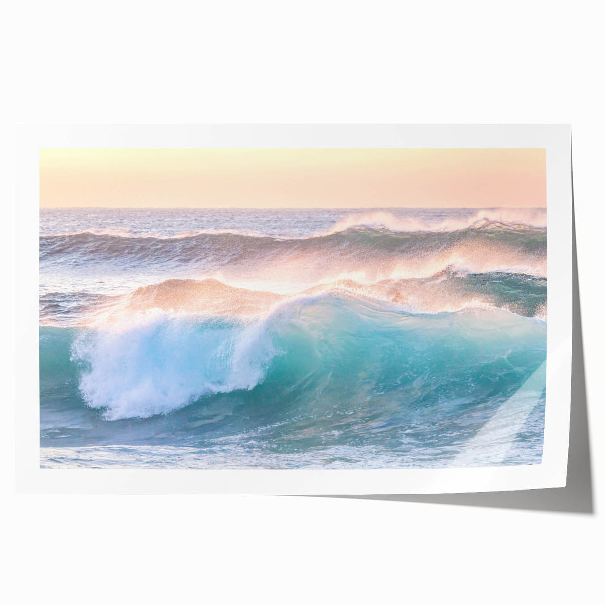 Extra large rolled canvas print featuring a floral design in pastel shades.