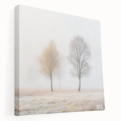 Minimalist Office Wall Art – Serene Foggy Landscape Canvas