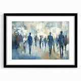 Abstract figurative black frame with a mat, showcasing modern art design, ideal for wall decor. Perfect addition to contemporary living spaces or galleries.
