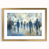 Abstract figurative art frame with a gold mat, showcasing a modern artistic design that enhances any decor, perfect for adding elegance to living spaces.