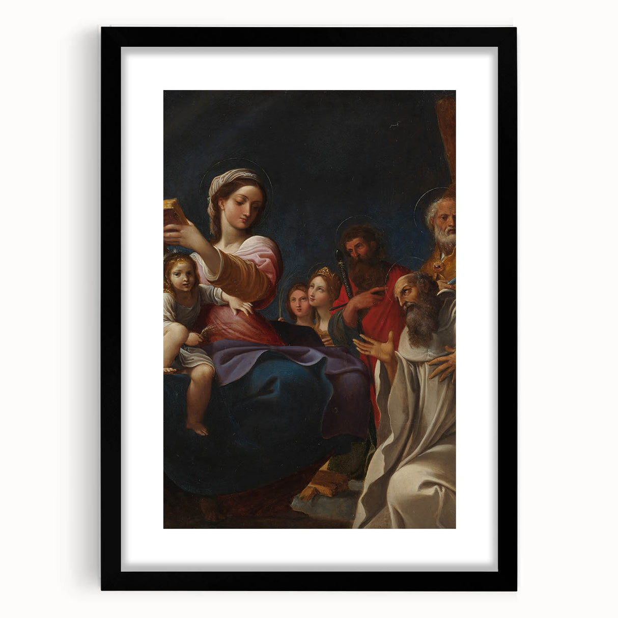 Baroque Religious Scene with Madonna and Saints - Classic Art