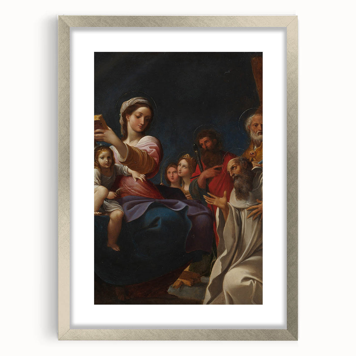 Baroque Religious Scene with Madonna and Saints - Classic Art
