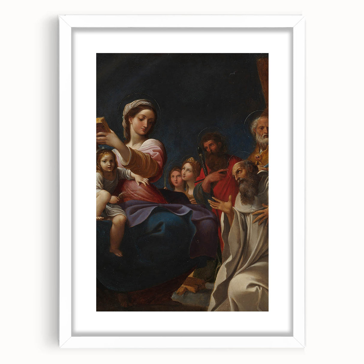 Baroque Religious Scene with Madonna and Saints - Classic Art
