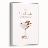 Vintage poster art of assorted beverages in vibrant colors on a large framed canvas, ideal for living room decor.