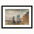 Three Fisher Girls Realism Art Print - Winslow Homer Coastal Scene, 1881