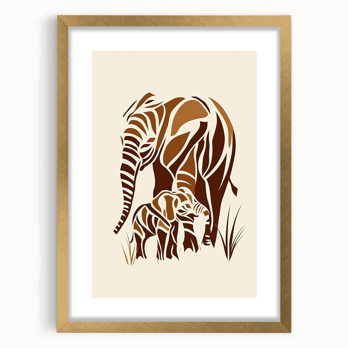 Boys Room Wall Art – Safari Elephant Family