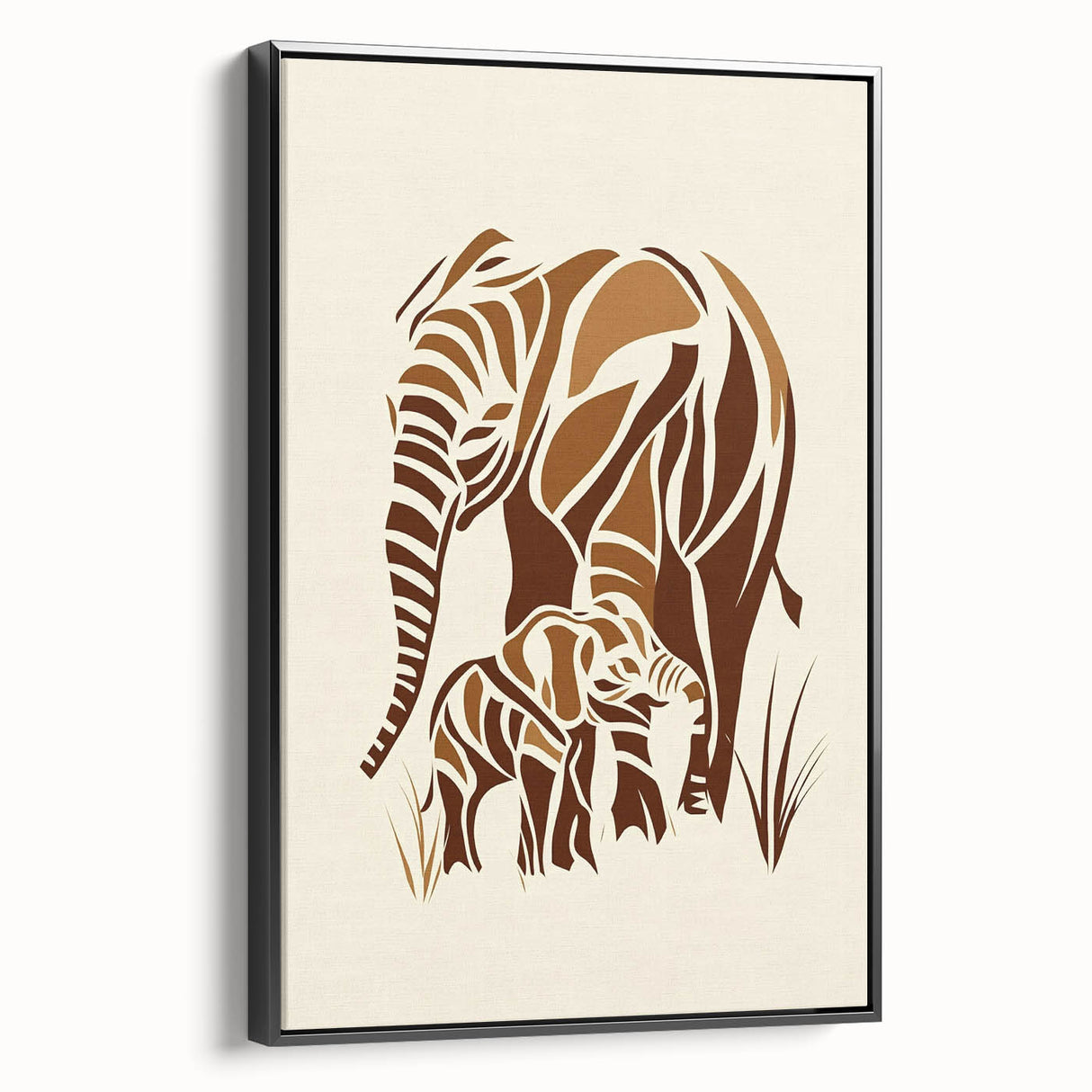 Boys Room Wall Art – Safari Elephant Family
