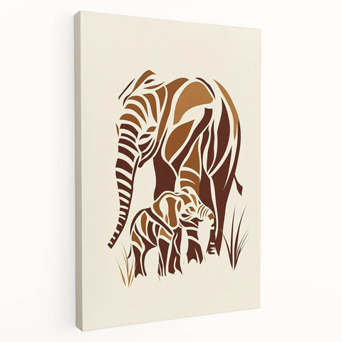 Boys Room Wall Art – Safari Elephant Family