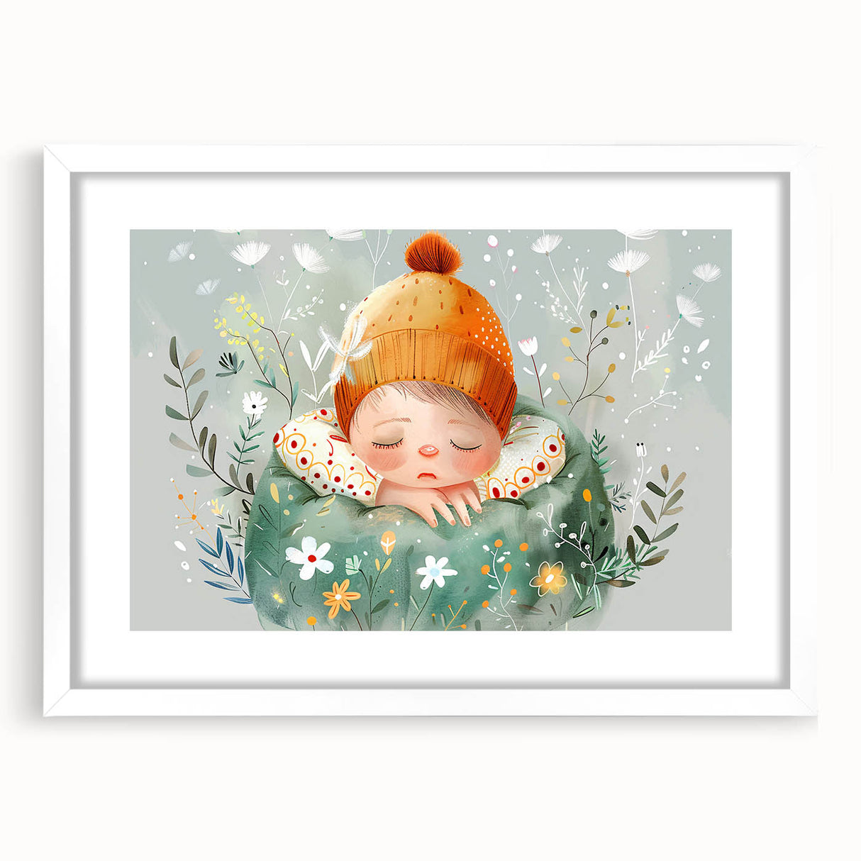 Dreamy Nap - Kids Room Wall Art Canvas and Framed Options