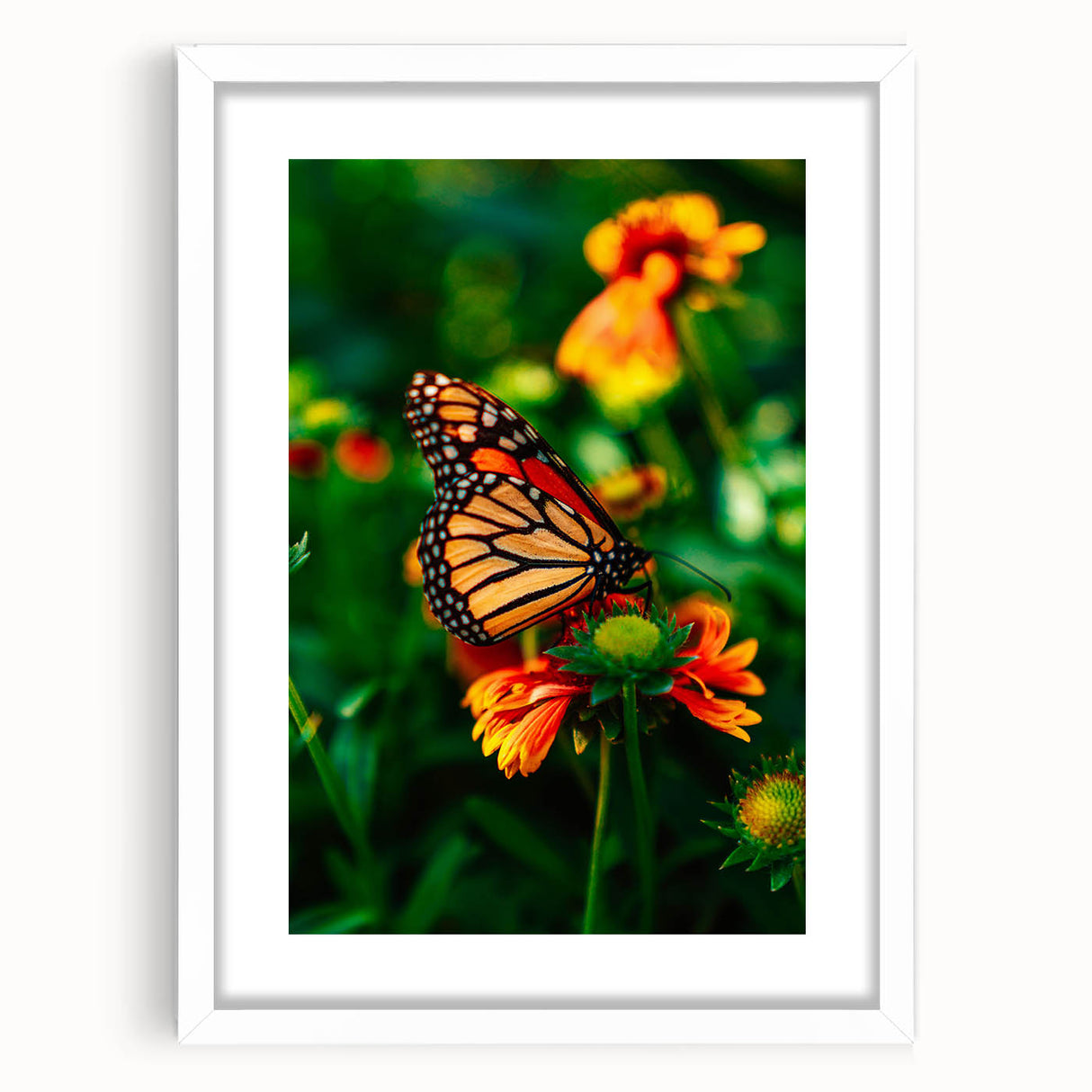 Abstract art print featuring swirling pastel shades on a white framed canvas, ideal for bedroom or dining room decor.