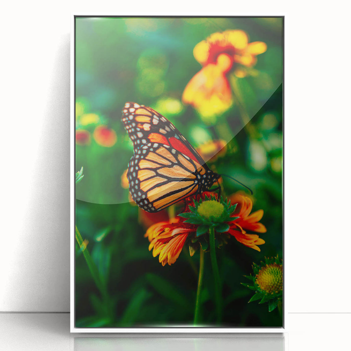 Acrylic print of art deco poster featuring a spring-themed design in pastel shades, ideal for nursery wall art.