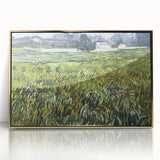 Acrylic print of a Van Gogh-inspired painting in gold frame, featuring abstract swirls in vibrant colors.