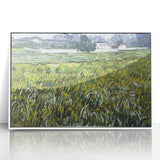 Mid-century modernist art depicting Van Gogh's Starry Night in acrylic, framed in white, ideal for nursery wall art.