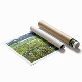 Extra large rolled canvas print featuring a floral art design in vibrant colors.