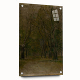 Modern Wall Art: Serene Forest Pathway in Muted Green Tones