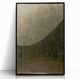 Modern Wall Art: Serene Forest Pathway in Muted Green Tones
