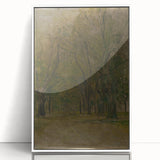 Modern Wall Art: Serene Forest Pathway in Muted Green Tones