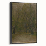 Modern Wall Art: Serene Forest Pathway in Muted Green Tones