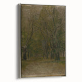 Modern Wall Art: Serene Forest Pathway in Muted Green Tones
