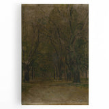 Modern Wall Art: Serene Forest Pathway in Muted Green Tones