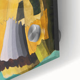 Abstract Modern Art: Vibrant Earthy Composition with Teal and Yellow