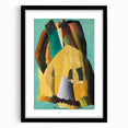 Abstract Modern Art: Vibrant Earthy Composition with Teal and Yellow