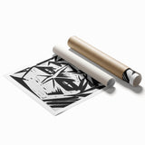 Expressionist Modern Art: Bold Black and White Portrait by Otto Lange