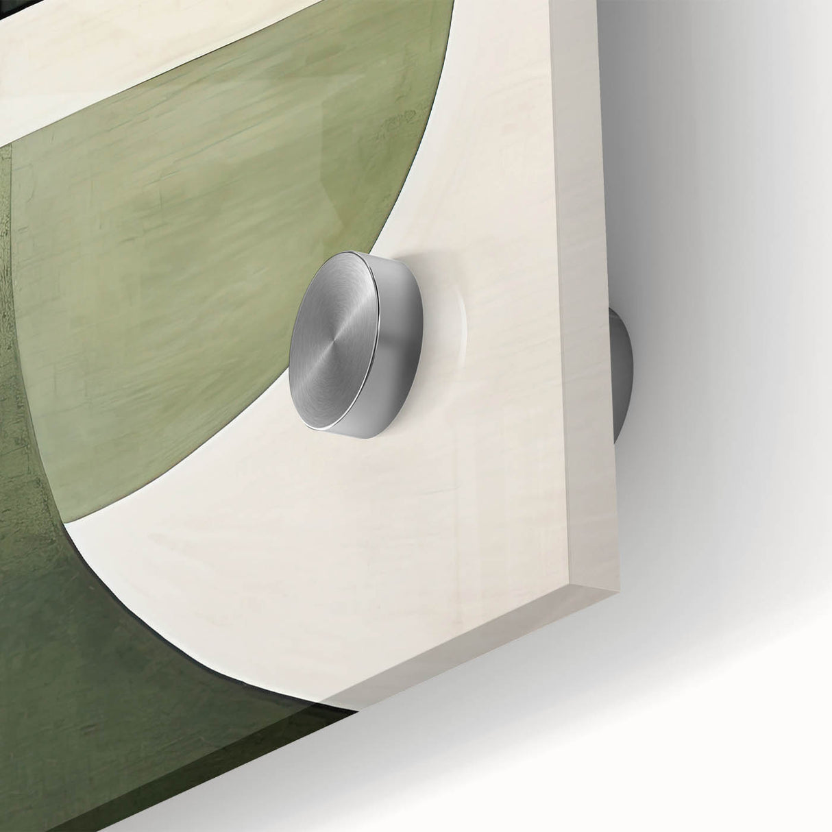 Modern Dining Room Wall Art – Abstract Green and White Canvas Print
