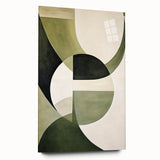 Modern Dining Room Wall Art – Abstract Green and White Canvas Print