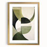 Modern Dining Room Wall Art – Abstract Green and White Canvas Print
