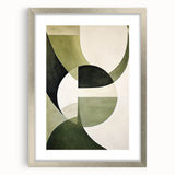 Modern Dining Room Wall Art – Abstract Green and White Canvas Print