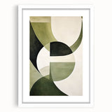 Modern Dining Room Wall Art – Abstract Green and White Canvas Print