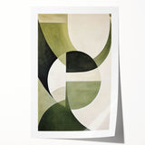 Modern Dining Room Wall Art – Abstract Green and White Canvas Print
