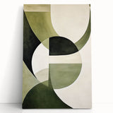 Modern Dining Room Wall Art – Abstract Green and White Canvas Print