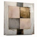 Abstract geometric acrylic glass design showcasing vibrant colors and sharp angles, viewed from the side with visible pins, ideal for modern decor.
