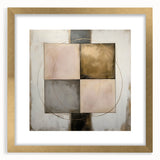 Abstract geometric frame in gold color, showcasing a modern design with a matte finish, ideal for contemporary home decor and artistic displays.