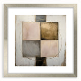 Abstract geometric silver frame with a mat, showcasing an elegant front view design, perfect for modern home decor or art display. Ideal for enhancing interior aesthetics.