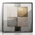 Framed abstract geometric wall art in black acrylic, showcasing sharp angles and modern design elements, perfect for contemporary home decor.